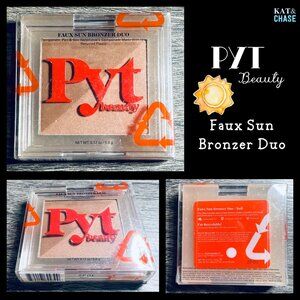 PYT Beauty Faux Sun Bronzer Duo Bali Medium Matte Shimmer Bronze 0.17oz 5g